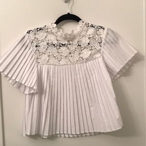 Zara pleated white top size xs